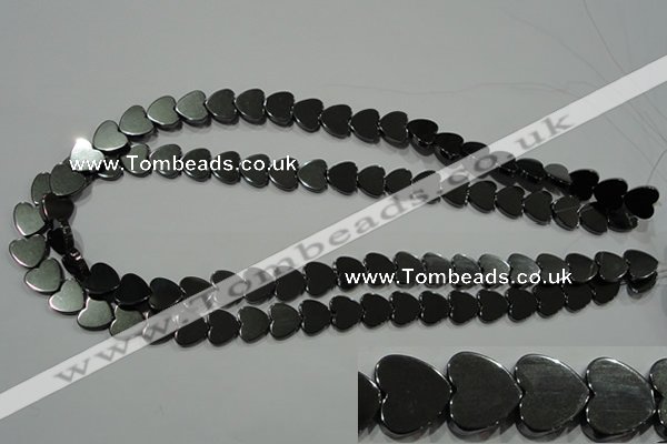 CHE269 15.5 inches 10*10mm heart hematite beads wholesale