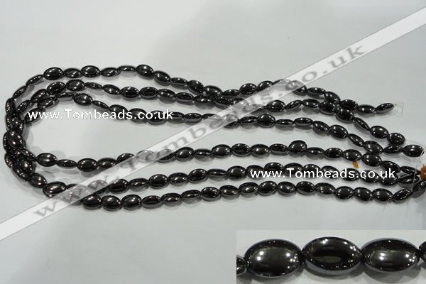 CHE276 15.5 inches 6*10mm oval hematite beads wholesale