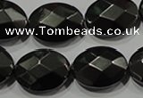 CHE284 15.5 inches 13*18mm faceted oval hematite beads wholesale