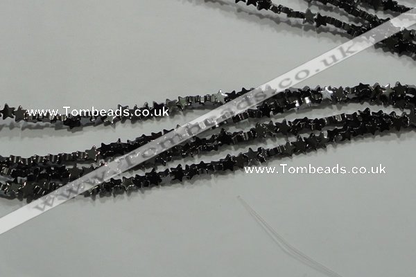 CHE292 15.5 inches 4mm star hematite beads wholesale