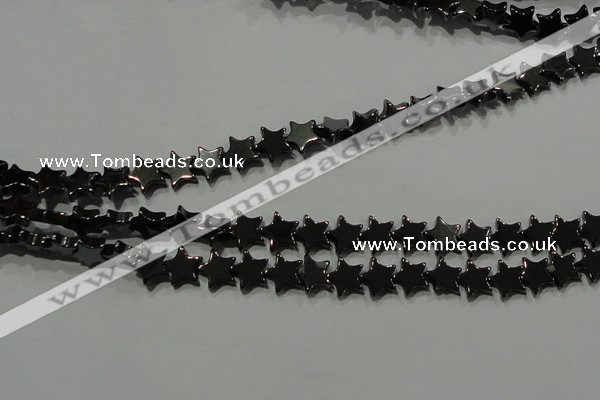 CHE293 15.5 inches 6mm star hematite beads wholesale