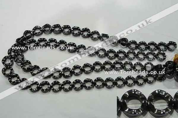 CHE304 15.5 inches 12mm donut hematite beads wholesale