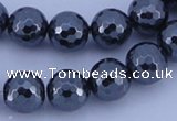 CHE36 16 inches 12mm faceted round hematite beads Wholesale