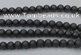 CHE400 15.5 inches 2mm round matte hematite beads wholesale