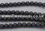 CHE401 15.5 inches 3mm round matte hematite beads wholesale