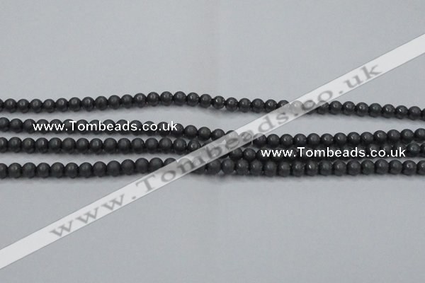 CHE402 15.5 inches 4mm round matte hematite beads wholesale