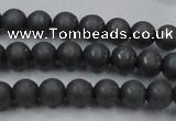 CHE403 15.5 inches 6mm round matte hematite beads wholesale