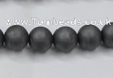 CHE405 15.5 inches 10mm round matte hematite beads wholesale