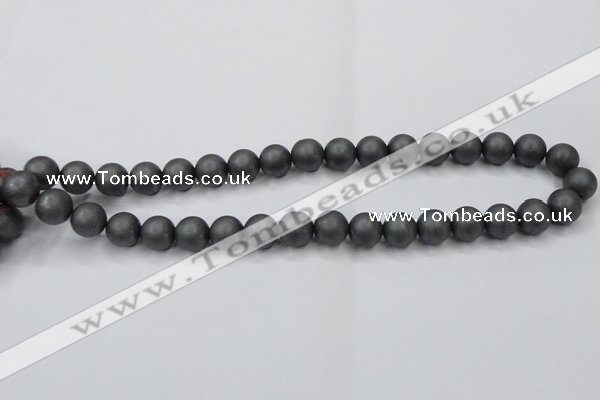 CHE405 15.5 inches 10mm round matte hematite beads wholesale