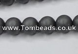 CHE406 15.5 inches 12mm round matte hematite beads wholesale