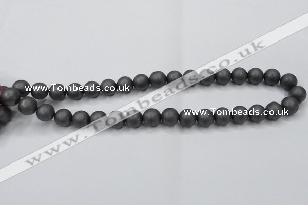 CHE406 15.5 inches 12mm round matte hematite beads wholesale