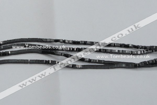 CHE410 15.5 inches 1*2*2mm square matte hematite beads wholesale