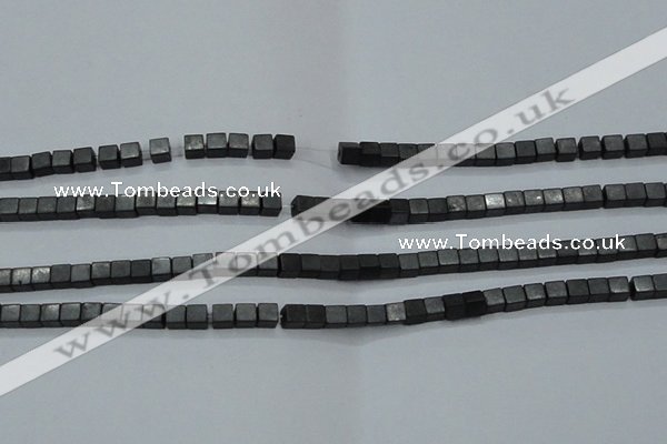 CHE416 15.5 inches 3*3mm cube matte hematite beads wholesale