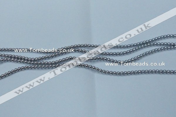 CHE421 15.5 inches 2mm round plated hematite beads wholesale