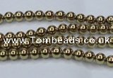 CHE431 15.5 inches 3mm round plated hematite beads wholesale