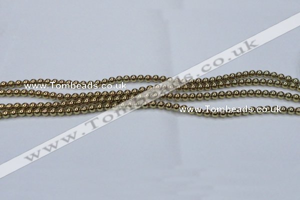 CHE431 15.5 inches 3mm round plated hematite beads wholesale