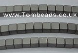 CHE440 15.5 inches 3*3mm cube matte plated hematite beads wholesale