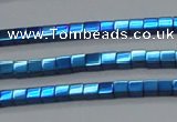 CHE455 15.5 inches 2*2mm cube plated hematite beads wholesale