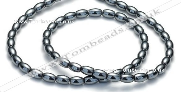 CHE50 15.5  inches 3*5mm rice shape hematite beads Wholesale