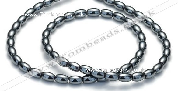 CHE51 15.5  inches 5*8mm rice shape hematite beads Wholesale