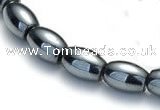 CHE52 15.5  inches 6*9mm rice shape hematite beads Wholesale