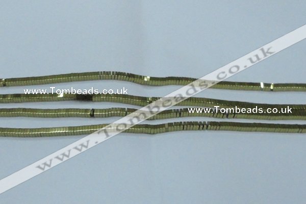 CHE559 15.5 inches 1*2*2mm square plated hematite beads wholesale