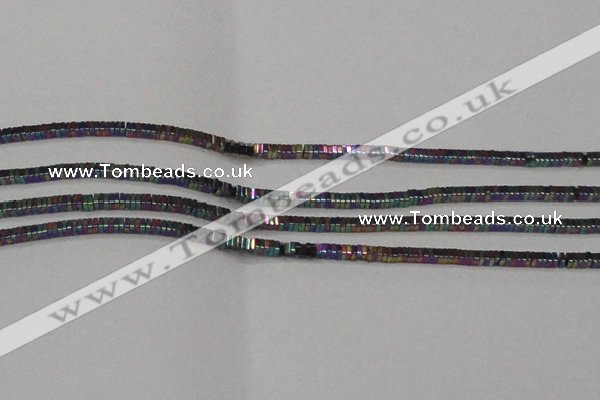 CHE562 15.5 inches 1*2*2mm square plated hematite beads wholesale