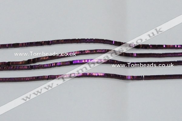 CHE563 15.5 inches 1*2*2mm square plated hematite beads wholesale