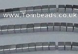 CHE590 15.5 inches 2*2mm cube plated hematite beads wholesale