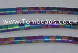 CHE603 15.5 inches 3*3mm cube plated hematite beads wholesale