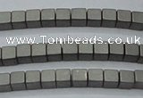 CHE608 15.5 inches 2*2mm cube matte plated hematite beads wholesale