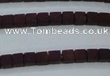 CHE610 15.5 inches 2*2mm cube matte plated hematite beads wholesale