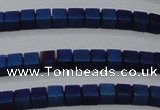 CHE614 15.5 inches 2*2mm cube matte plated hematite beads wholesale