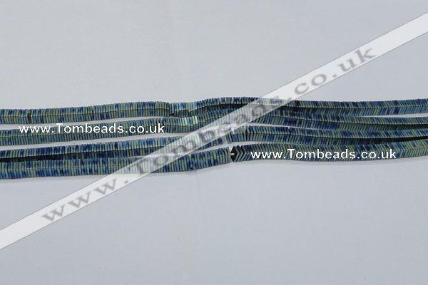 CHE622 15.5 inches 1*2*2mm square matte plated hematite beads