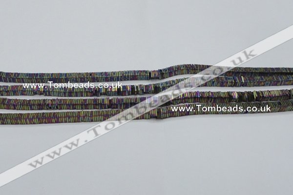 CHE623 15.5 inches 1*2*2mm square matte plated hematite beads