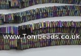 CHE637 15.5 inches 1*4*4mm square matte plated hematite beads