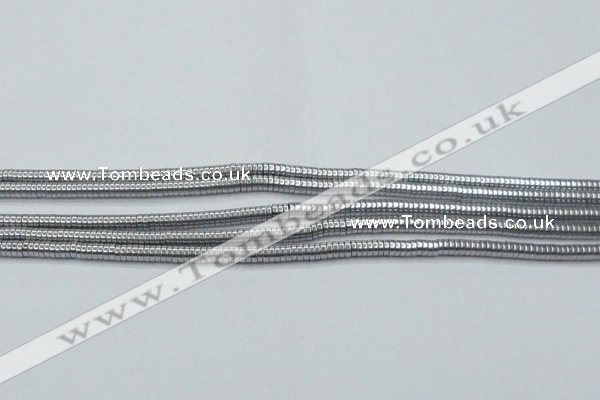 CHE640 15.5 inches 1*2mm tyre plated hematite beads wholesale