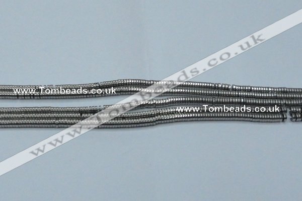 CHE641 15.5 inches 1*2mm tyre plated hematite beads wholesale