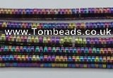 CHE647 15.5 inches 1*2mm tyre plated hematite beads wholesale