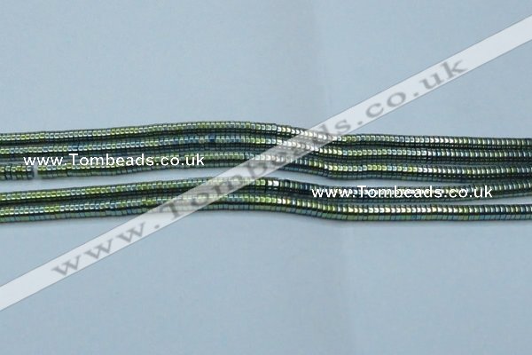 CHE655 15.5 inches 1*3mm tyre plated hematite beads wholesale