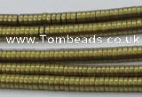 CHE671 15.5 inches 1*2mm tyre matte plated hematite beads