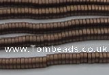 CHE672 15.5 inches 1*2mm tyre matte plated hematite beads