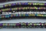 CHE674 15.5 inches 1*2mm tyre matte plated hematite beads