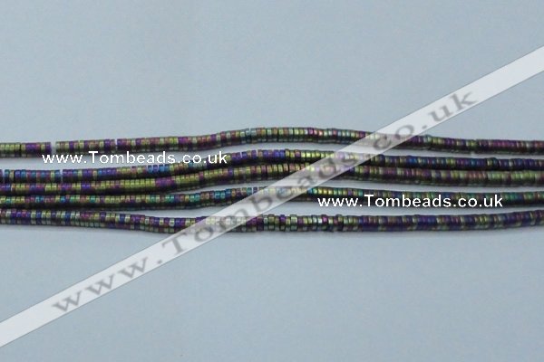 CHE674 15.5 inches 1*2mm tyre matte plated hematite beads