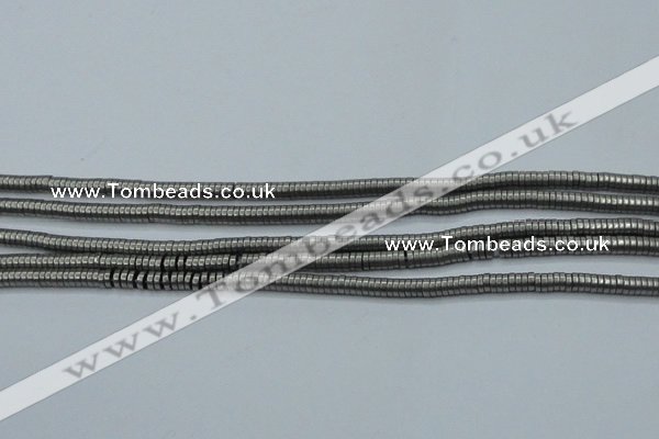 CHE680 15.5 inches 1*4mm tyre matte plated hematite beads