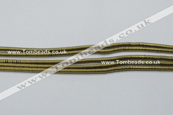 CHE681 15.5 inches 1*4mm tyre matte plated hematite beads