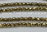 CHE692 15.5 inches 2mm faceted round plated hematite beads