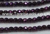 CHE694 15.5 inches 2mm faceted round plated hematite beads