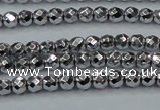 CHE700 15.5 inches 3mm faceted round plated hematite beads