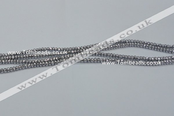 CHE731 15.5 inches 2*3mm faceted rondelle plated hematite beads